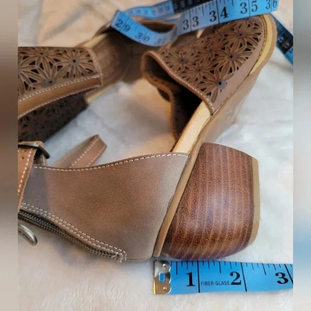 L'ARTISTE BY SPRING STEP Pauletta grey leather ankle BOHO Artsy shoes Sz 10 - Picture 7 of 12